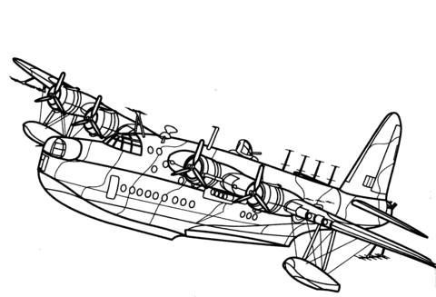 Short S.25 Sunderland Patrol Bomber Coloring Page